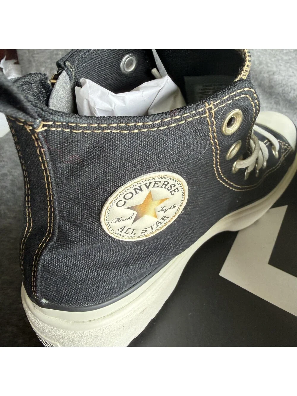 Converse CTAS Lugged Lite Shoes Kids Size 7 Black High Top Sneakers A06863C